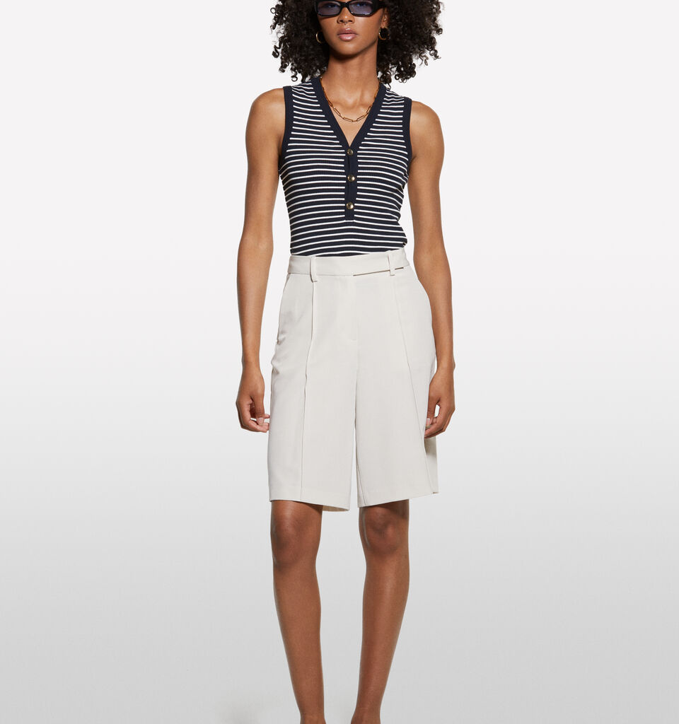 Top a righe con bottoni - top da donna - Blu Scuro | Sisley image number 1